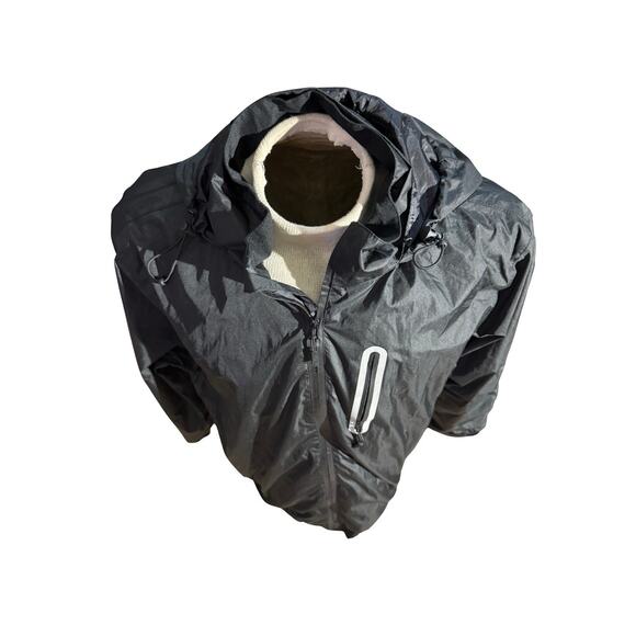 SwissWell Men’s Large Black Waterproof Windbreaker Hooded Rain Jacket - Picture 2 of 4
